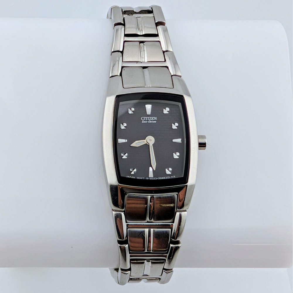 Citizen Eco-Drive B023-S058112 Black Dial Diamond Watch New Capacitor 5.5"